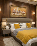 Beautiful premium modern upholstered king bed crafted by Arris Concepts Luxury Pvt. Ltd.