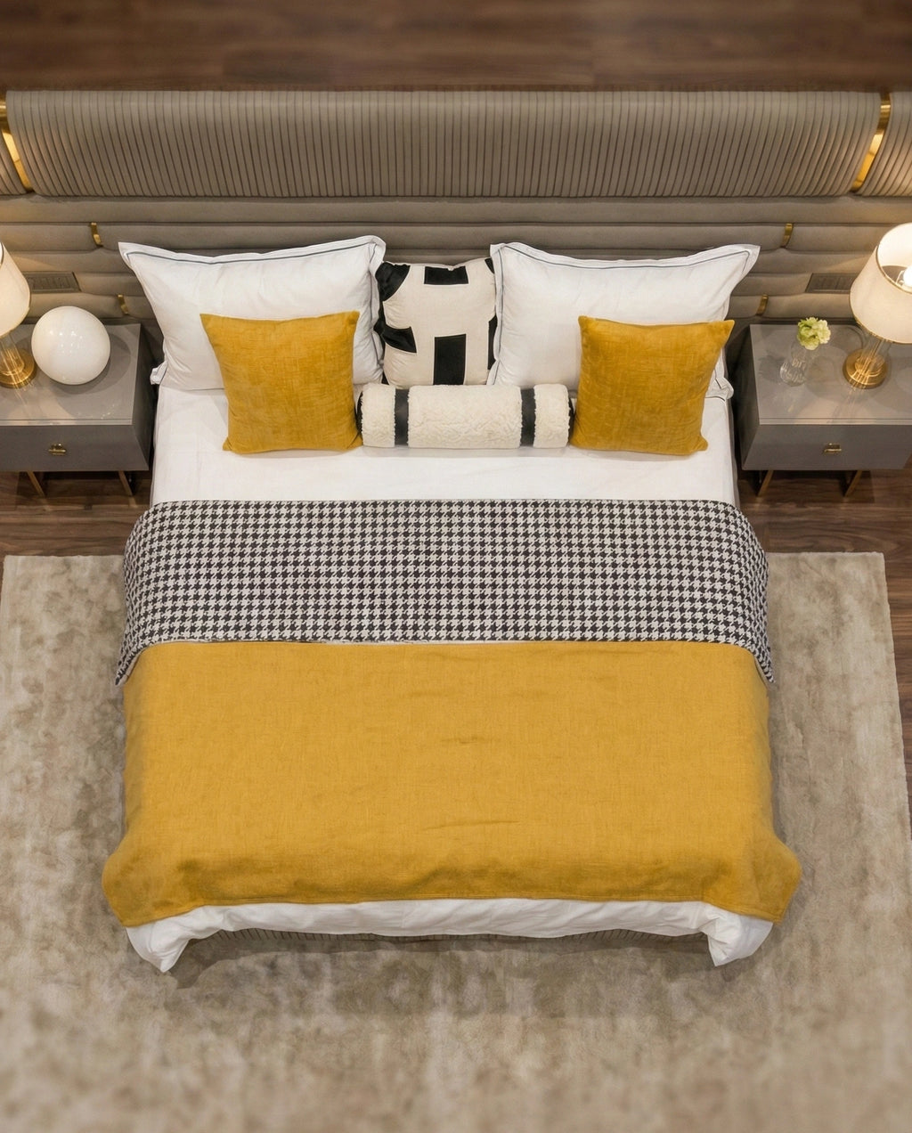 Beautiful premium modern upholstered king bed crafted by Arris Concepts Luxury Pvt. Ltd.