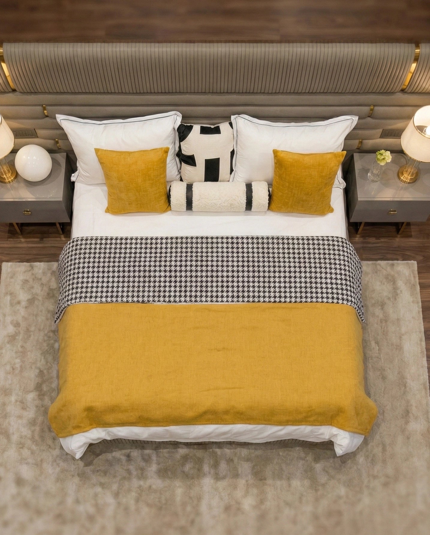 Beautiful premium modern upholstered king bed crafted by Arris Concepts Luxury Pvt. Ltd.