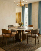 Beautiful premium round dining table with lazy susan crafted by Arris Concepts Luxury Pvt. Ltd.