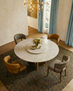 Beautiful premium round dining table with lazy susan crafted by Arris Concepts Luxury Pvt. Ltd.