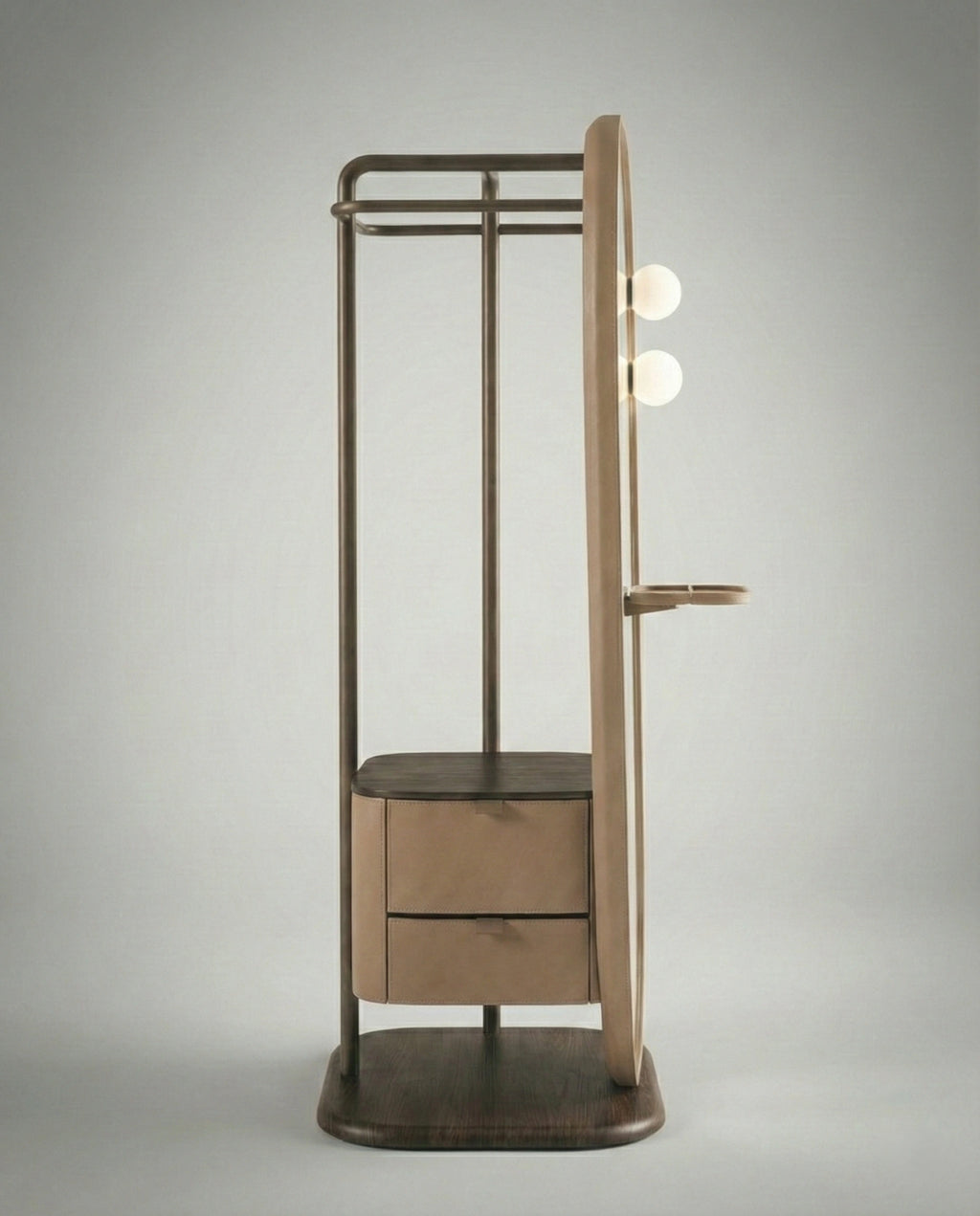 Beautiful premium dressing mirror with valet stand crafted by Arris Concepts Luxury