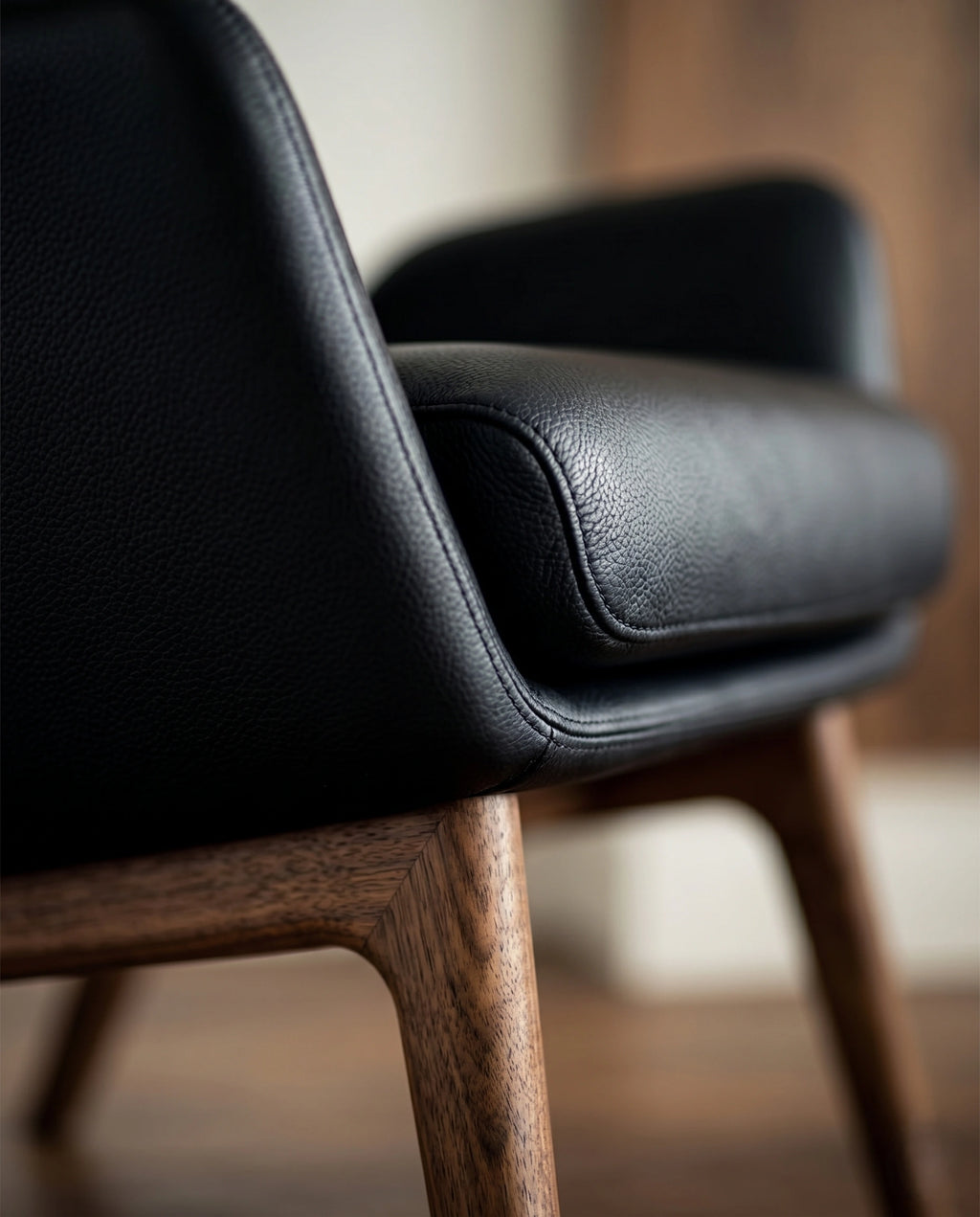 ACL Modern Black Leather Wingback Lounge Chair Arris Concepts