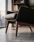 ACL Modern Black Leather Wingback Lounge Chair Arris Concepts