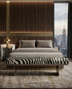 Modern Zebra Print Architectural Bed End Bench Arris Concepts