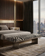 Modern Zebra Print Architectural Bed End Bench Arris Concepts