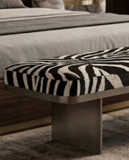 Modern Zebra Print Architectural Bed End Bench Arris Concepts