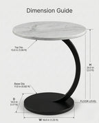 Modern stone side table and a black marble curved pedestal corner table by Arris Concepts Luxury Pvt. Ltd.