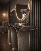 Architectural Woven Arch & Brass Console Table Arris Concepts
