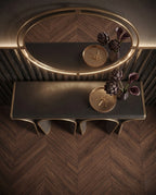 Architectural Woven Arch & Brass Console Table Arris Concepts