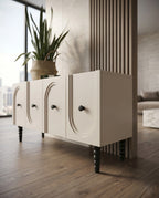 Post-Modern Arched Cream & Black Console Table Arris Concepts