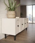 Post-Modern Arched Cream & Black Console Table Arris Concepts