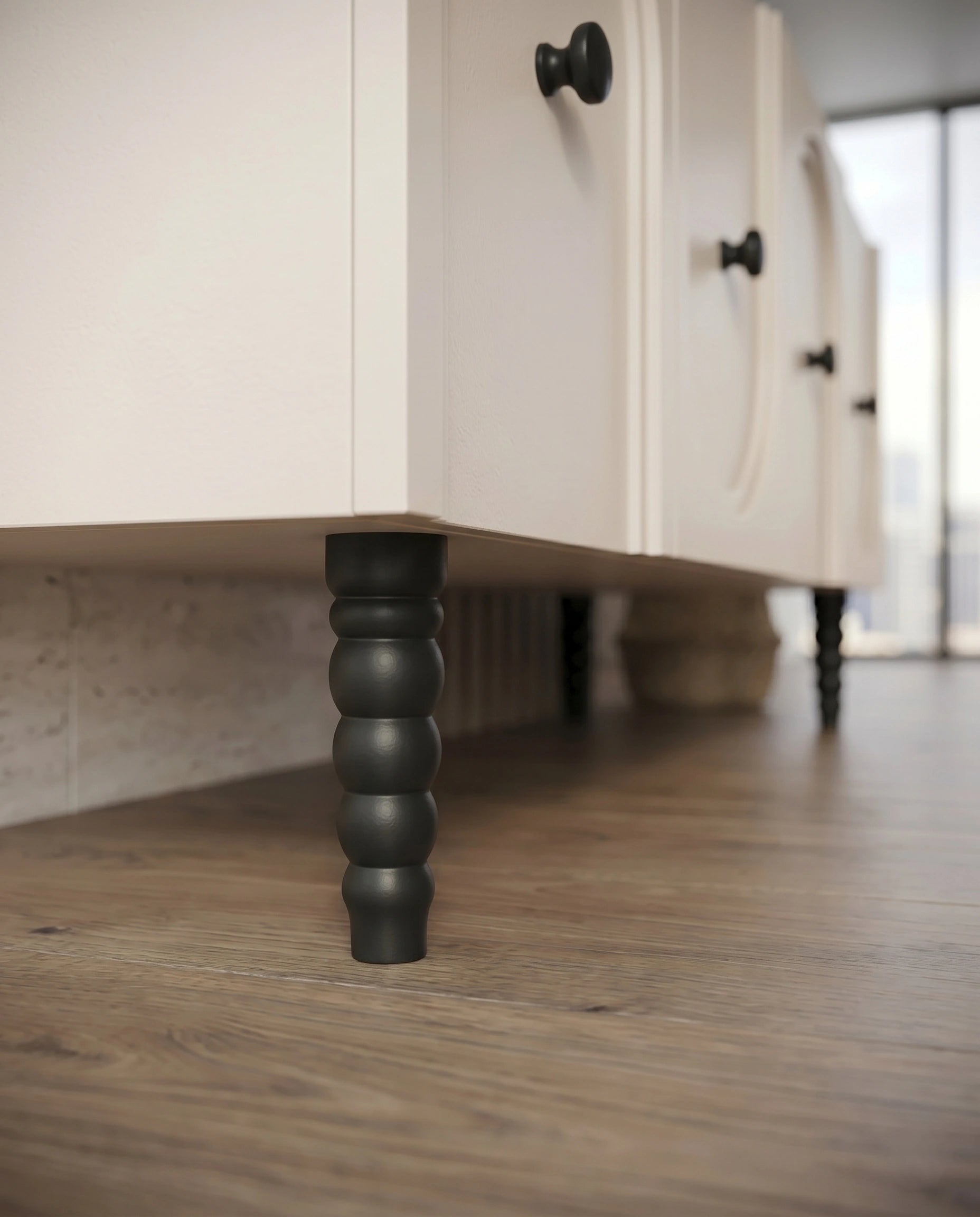 Post-Modern Arched Cream & Black Console Table Arris Concepts