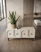 Post-Modern Arched Cream & Black Console Table Arris Concepts