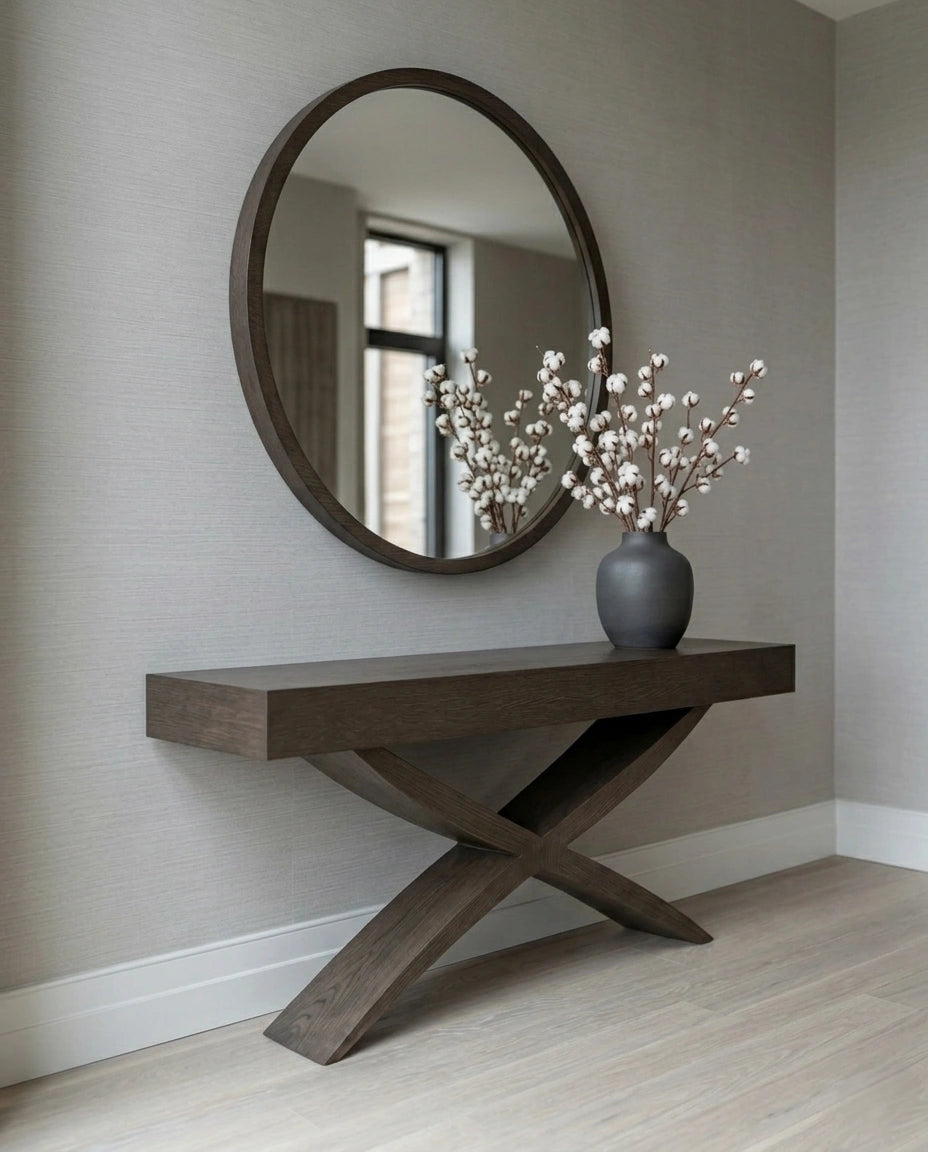 Beautiful premium espresso wood console table crafted by Arris Concepts Luxury Pvt. Ltd.