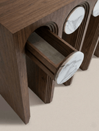 Masterfully crafted luxury marble inlay console table by Arris Concepts