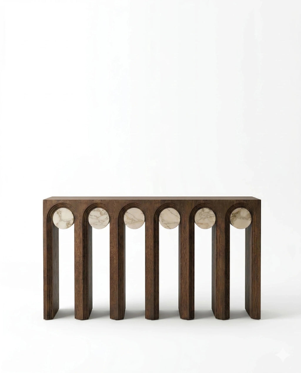 Masterfully crafted luxury marble inlay console table by Arris Concepts