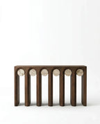 Masterfully crafted luxury marble inlay console table by Arris Concepts