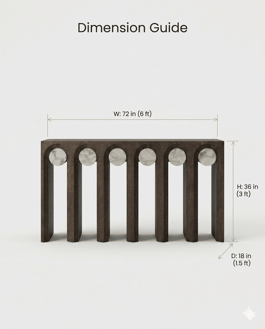 Masterfully crafted luxury marble inlay console table by Arris Concepts