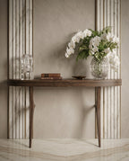 Organic Walnut Minimalist Pill-Shaped Console Table Arris Concepts