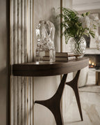 Organic Walnut Minimalist Pill-Shaped Console Table Arris Concepts