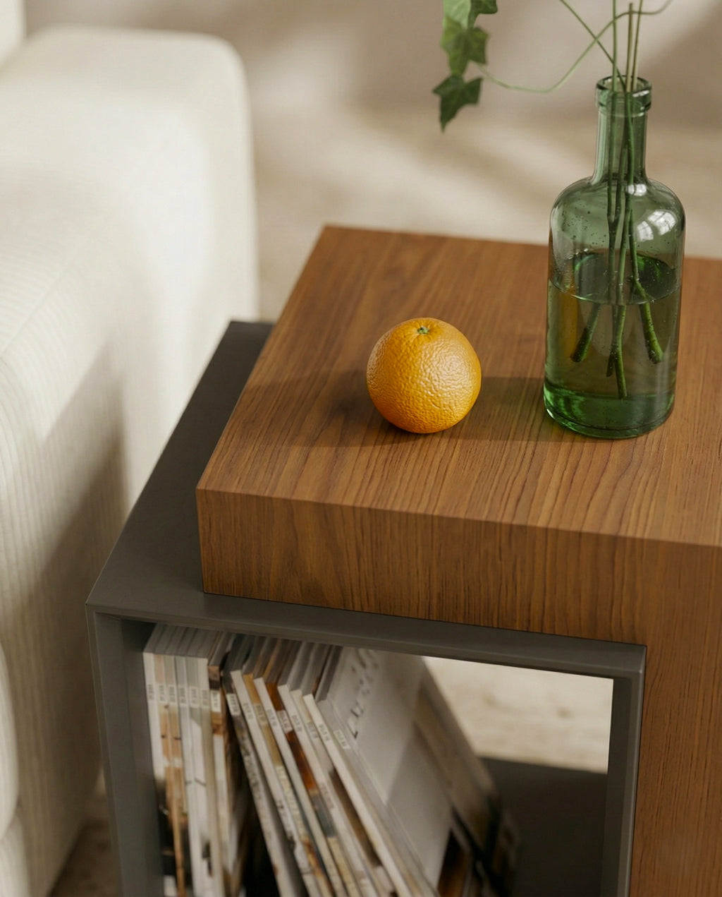 Beautiful premium geometric wood corner table crafted by Arris Concepts Luxury Pvt. Ltd.