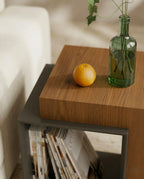 Beautiful premium geometric wood corner table crafted by Arris Concepts Luxury Pvt. Ltd.