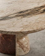 Sculptural Two-Tone Marble Round Dining Table Arris Concepts