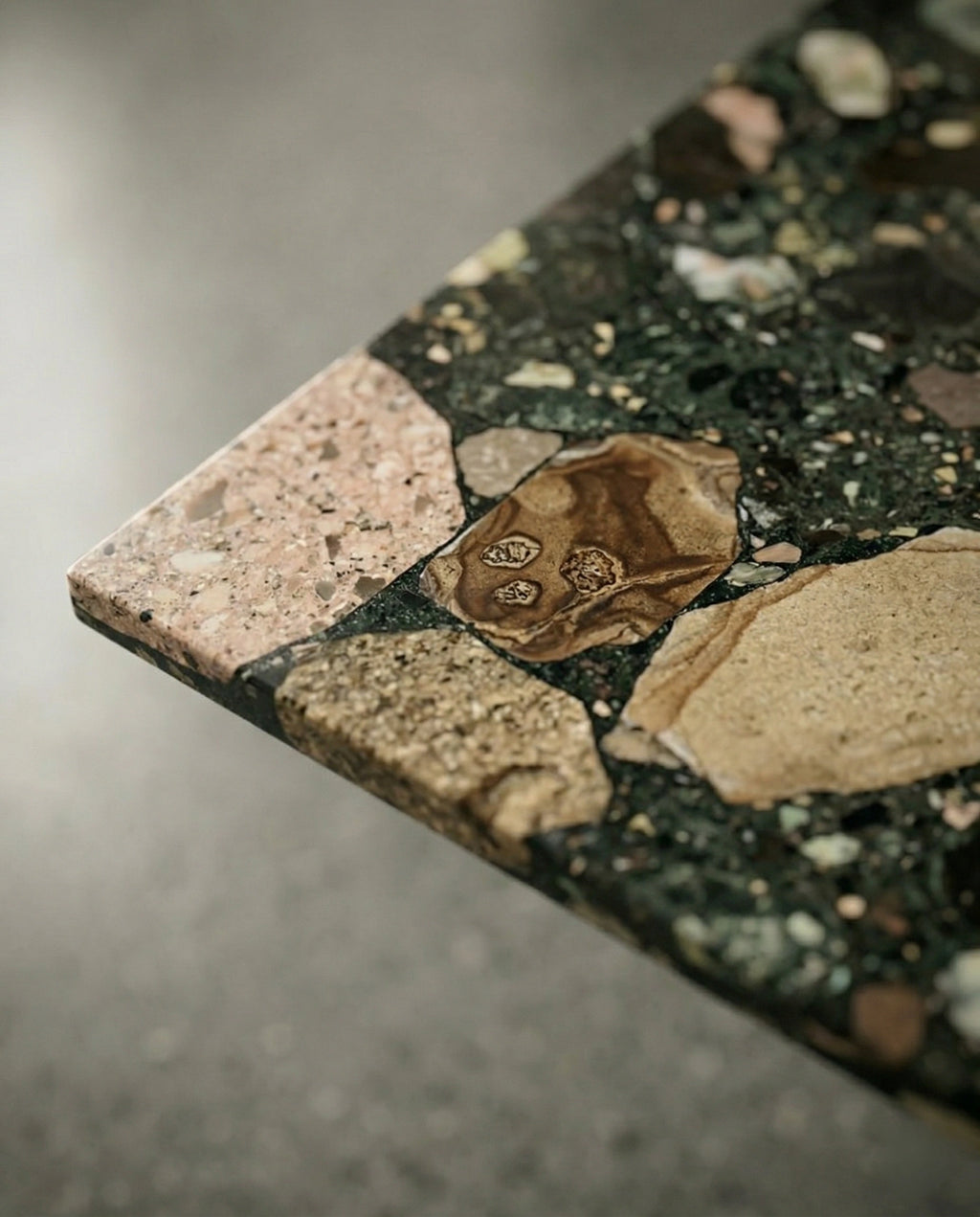 Luxury Black Terrazzo Geometric Dining Table
