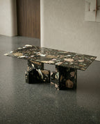 Luxury Black Terrazzo Geometric Dining Table