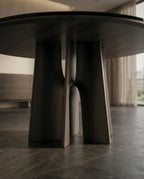 Architectural Black Marble 6-Seater Round Dining Table Arris Concepts