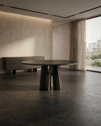 Architectural Black Marble 6-Seater Round Dining Table Arris Concepts