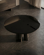 Architectural Black Marble 6-Seater Round Dining Table Arris Concepts