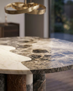 Postmodern Mixed Marble 6-Seater Round Dining Table Arris Concepts