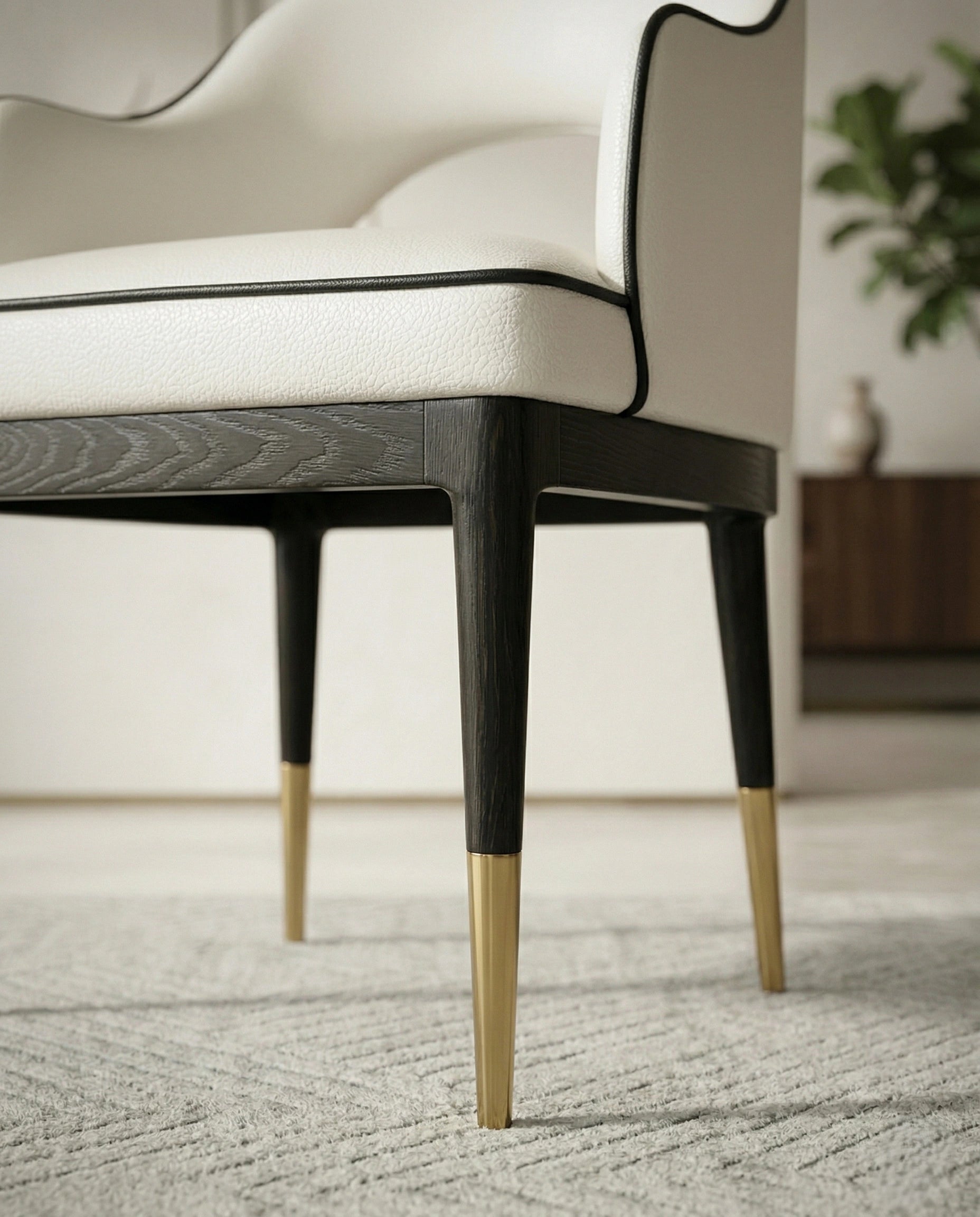 Modern Curved Open-Back Upholstered Dining Chair