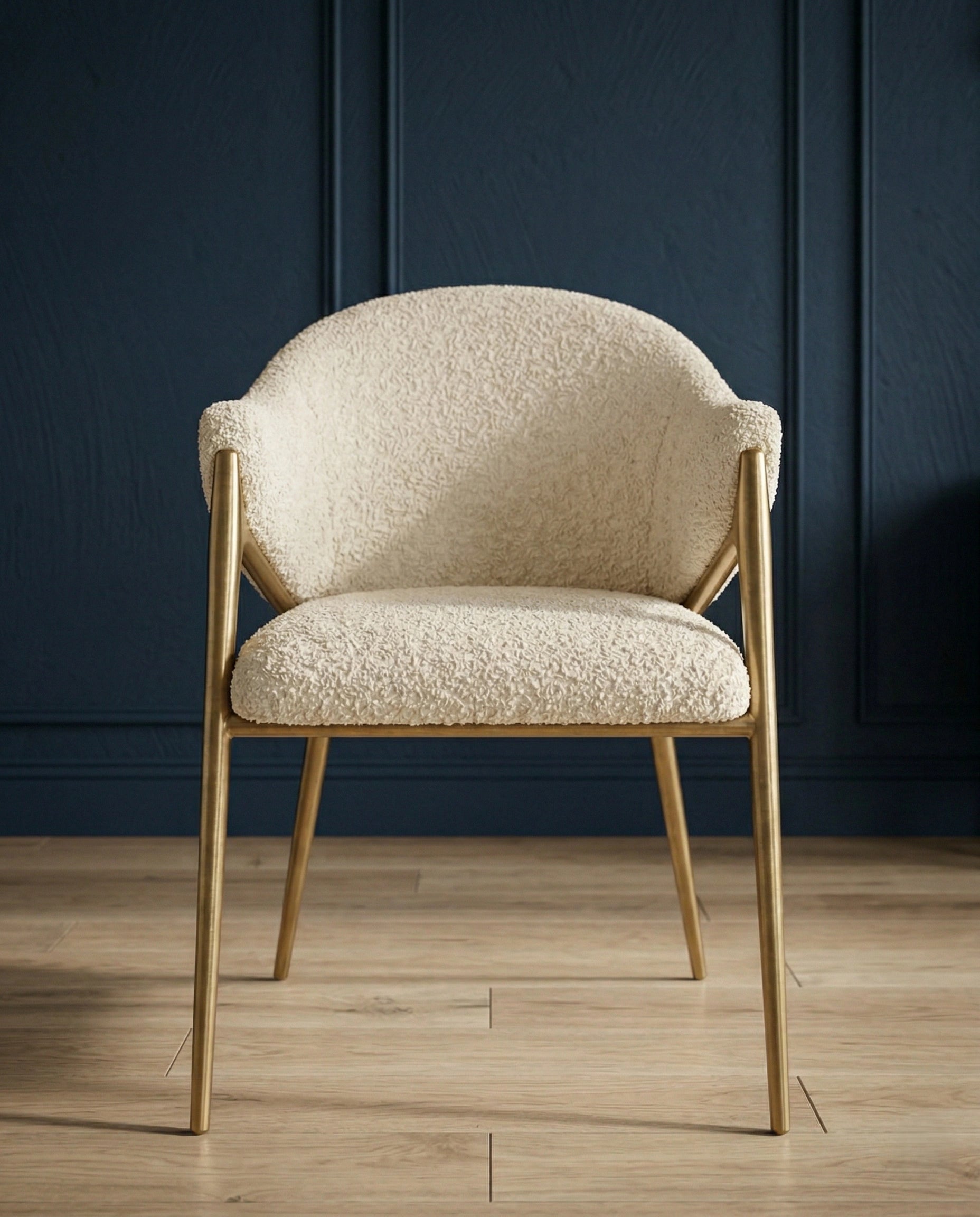 Modern designer seating and premium white leather dining chair by Arris Concepts Luxury Pvt. Ltd.