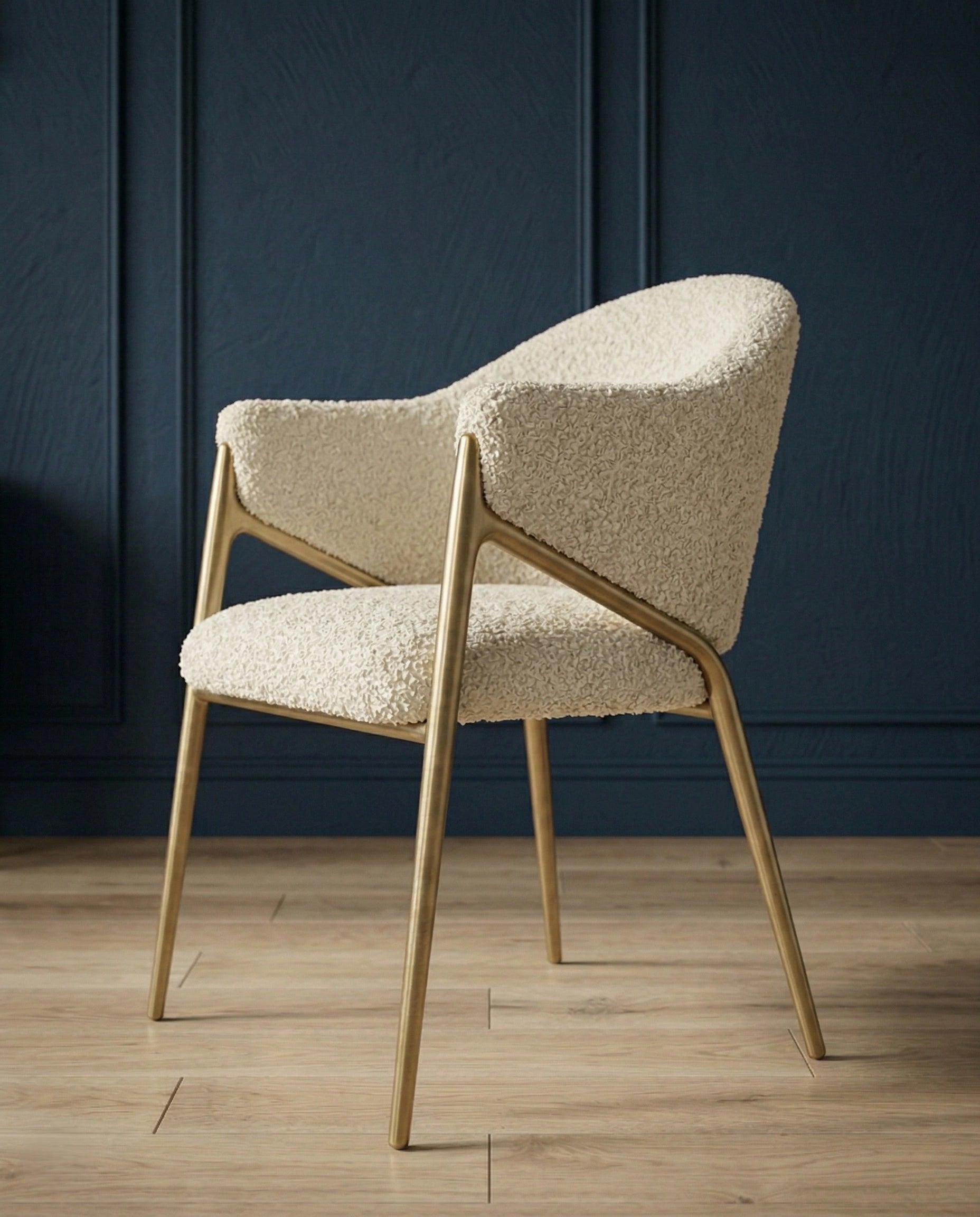 Modern designer seating and premium white leather dining chair by Arris Concepts Luxury Pvt. Ltd.