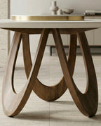 Beautiful premium round onyx dining table crafted by Arris Concepts Luxury Pvt. Ltd.