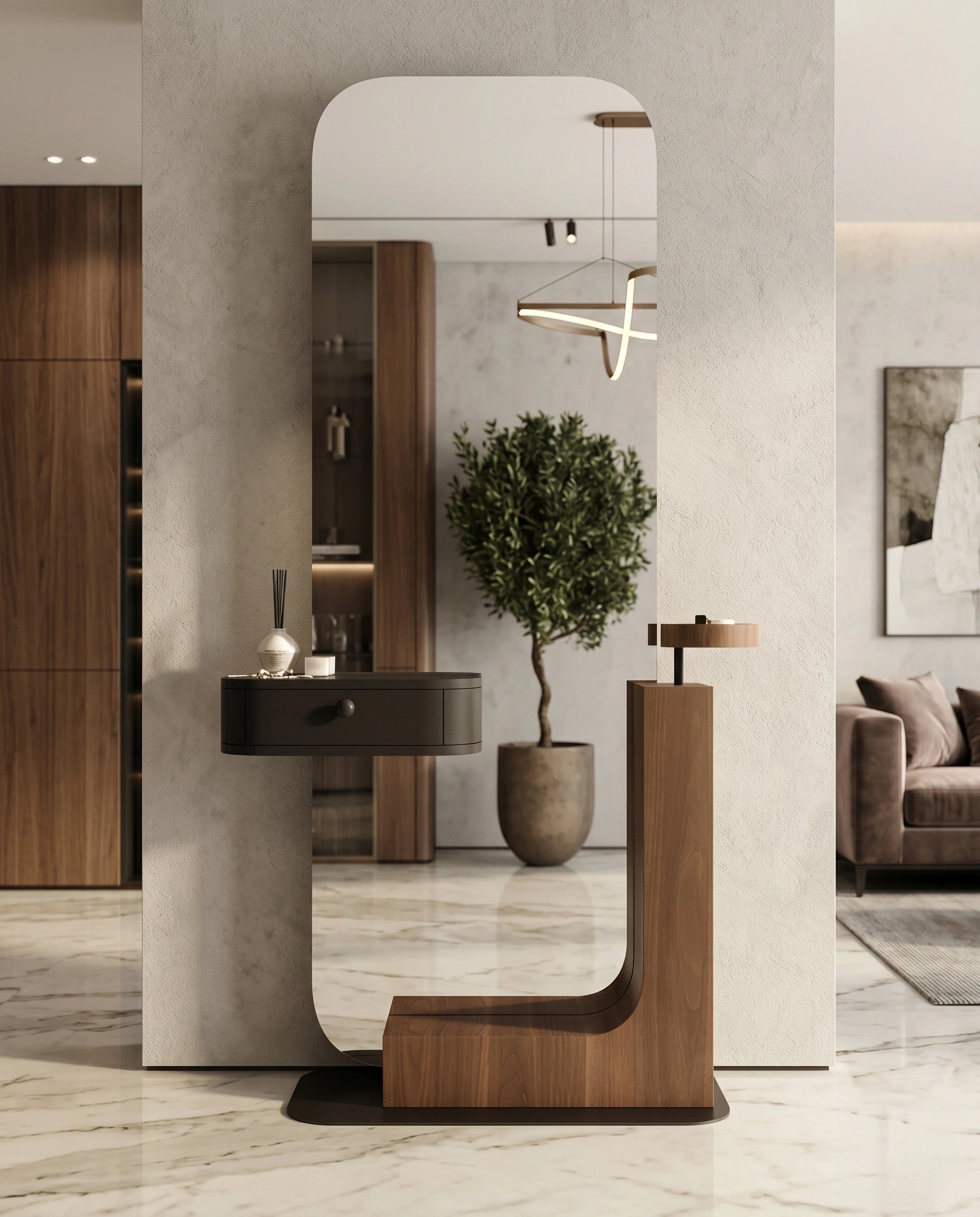 Sculptural Freestanding Minimalist Dressing Table Arris Concepts