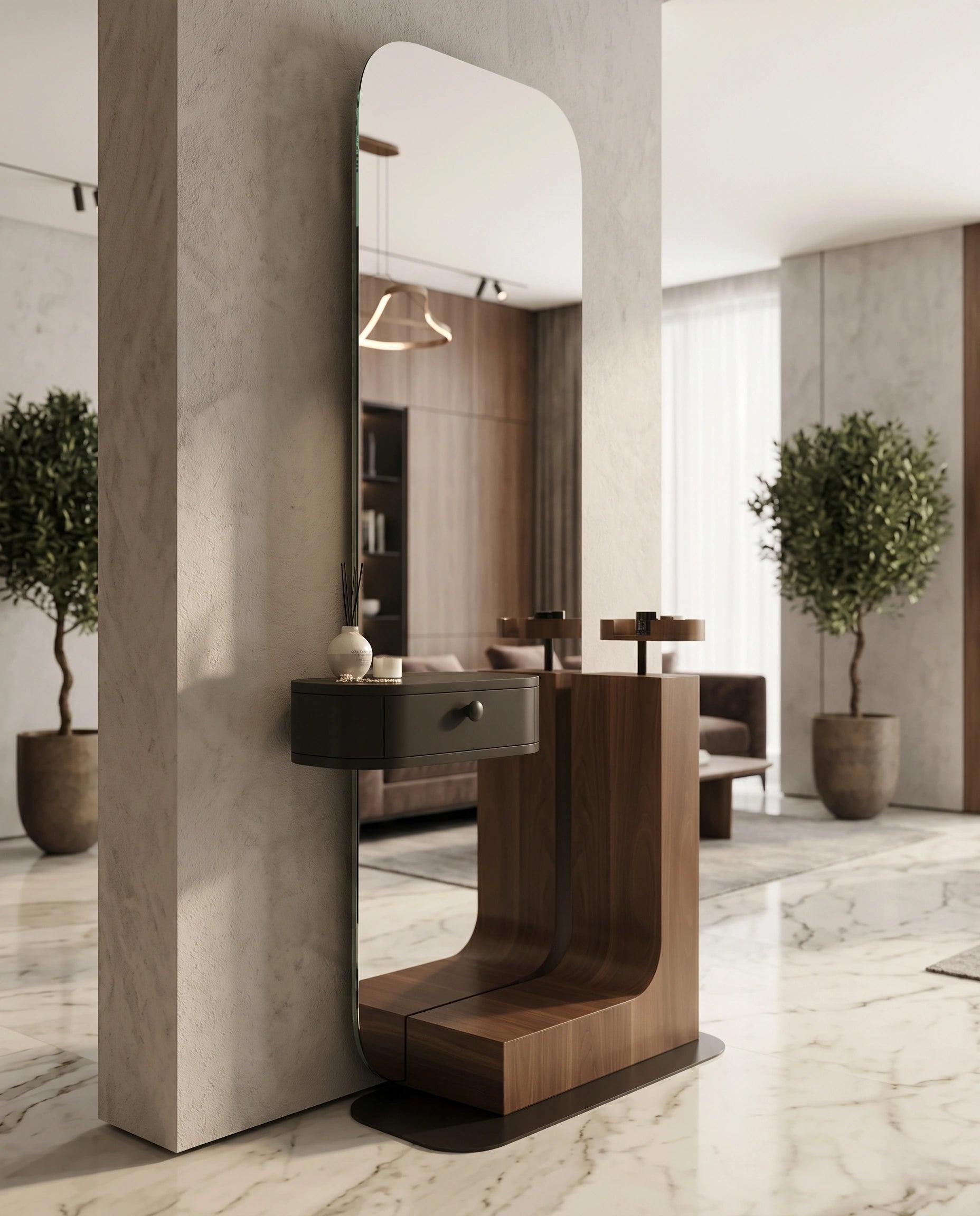 Sculptural Freestanding Minimalist Dressing Table Arris Concepts