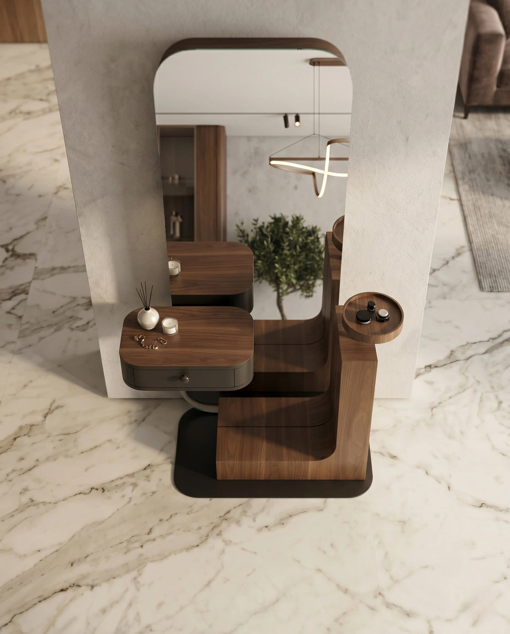 Sculptural Freestanding Minimalist Dressing Table Arris Concepts