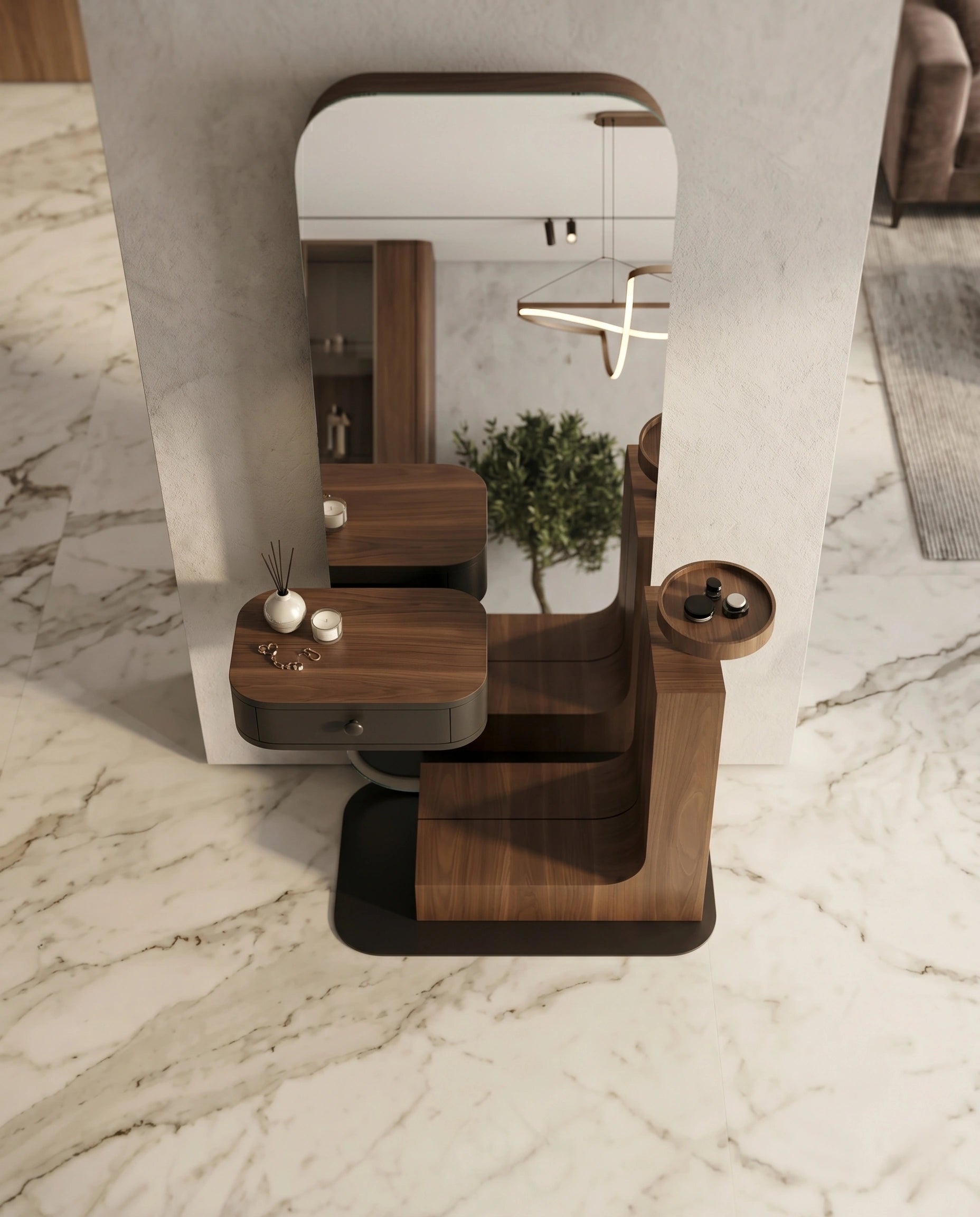 Sculptural Freestanding Minimalist Dressing Table Arris Concepts