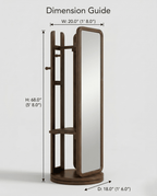 Masterfully crafted luxury freestanding swivel dressing mirror with a wood frame by Arris Concepts