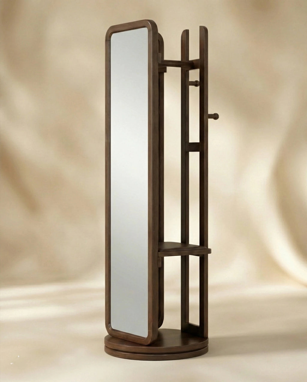 Masterfully crafted luxury freestanding swivel dressing mirror with a wood frame by Arris Concepts
