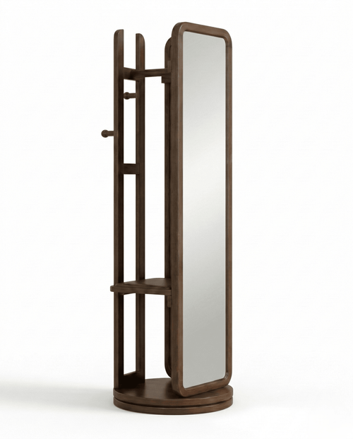 Masterfully crafted luxury freestanding swivel dressing mirror with a wood frame by Arris Concepts