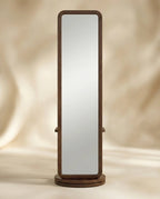 Masterfully crafted luxury freestanding swivel dressing mirror with a wood frame by Arris Concepts
