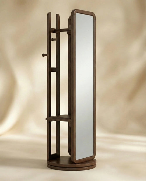 Masterfully crafted luxury freestanding swivel dressing mirror with a wood frame by Arris Concepts