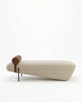 Masterfully crafted modern asymmetrical luxury Modern upholstered bed end bench by Arris Concepts
