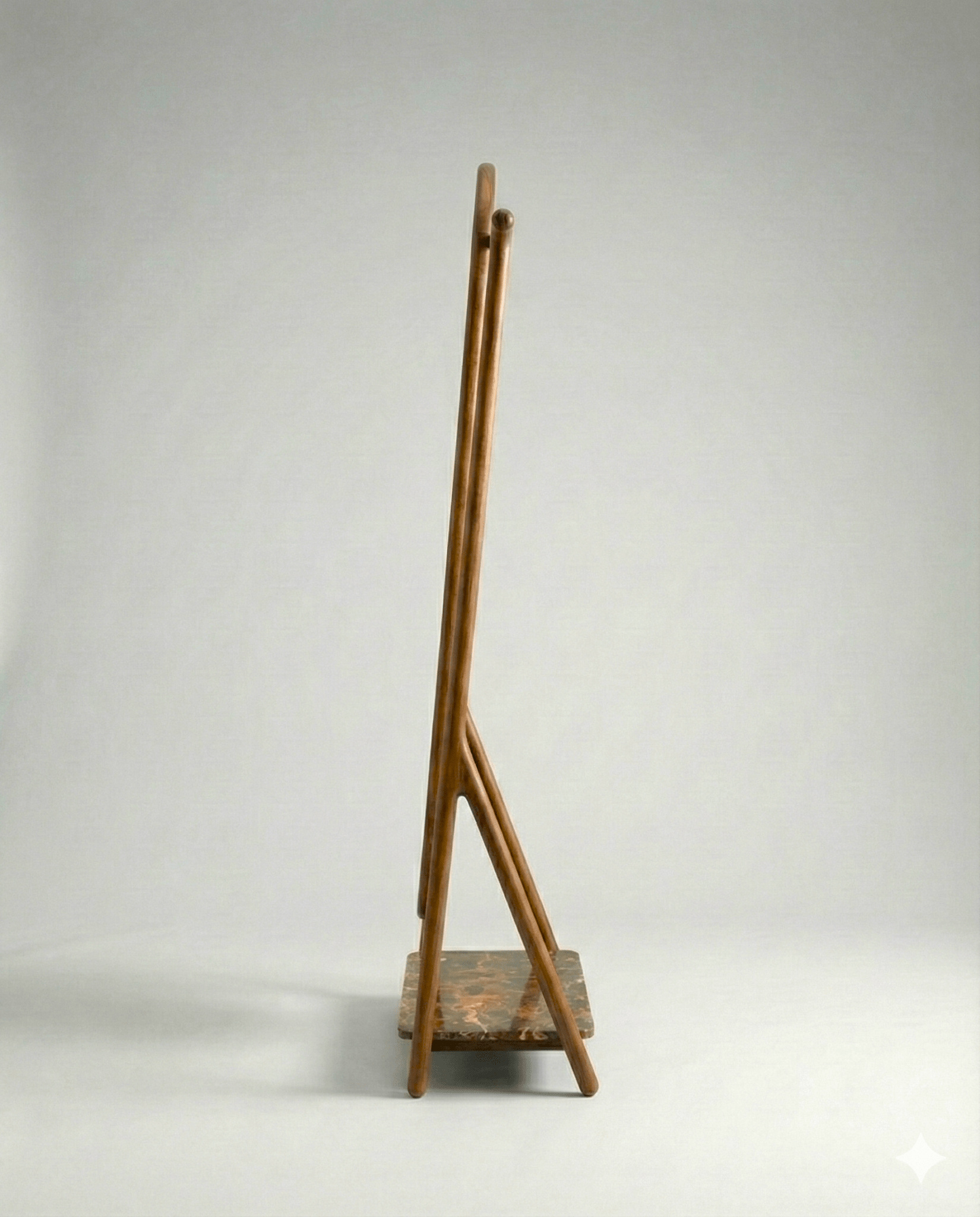 Luxury Solid Wood Freestanding Floor Mirror with Valet Stand - Arris Concepts