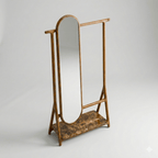 Luxury freestanding solid wood floor mirror with valet by Arris Concepts